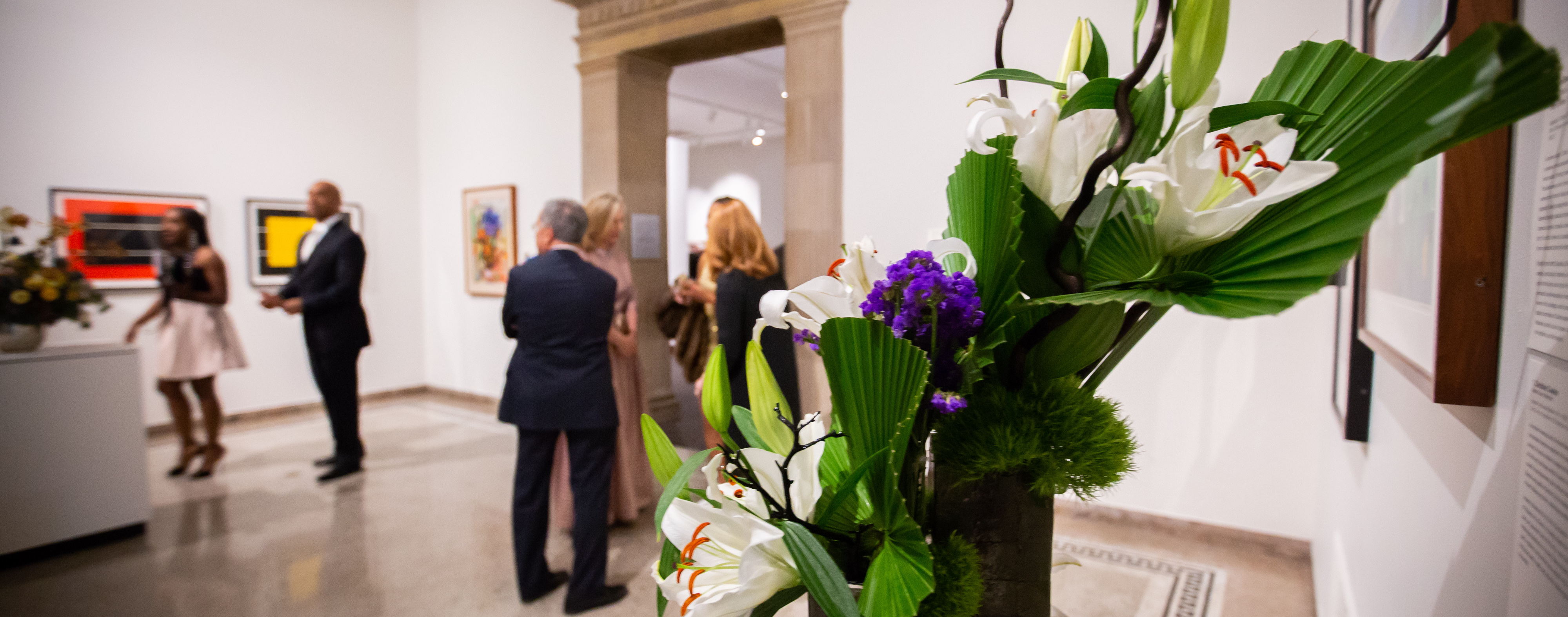 Visitors in the galleries during art in bloom exhibition 2018