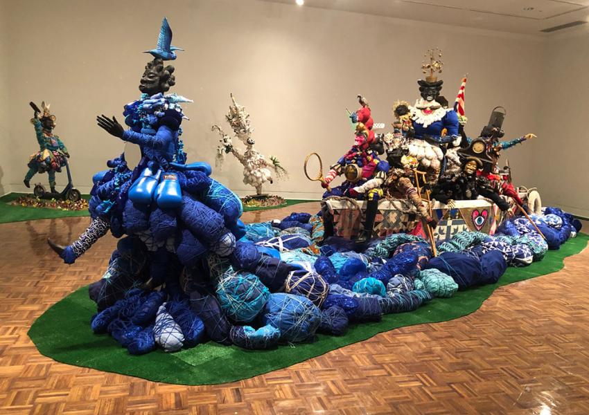 Installation view at Flint Institute of Art with "Miracles and Glory Abound", 2018  