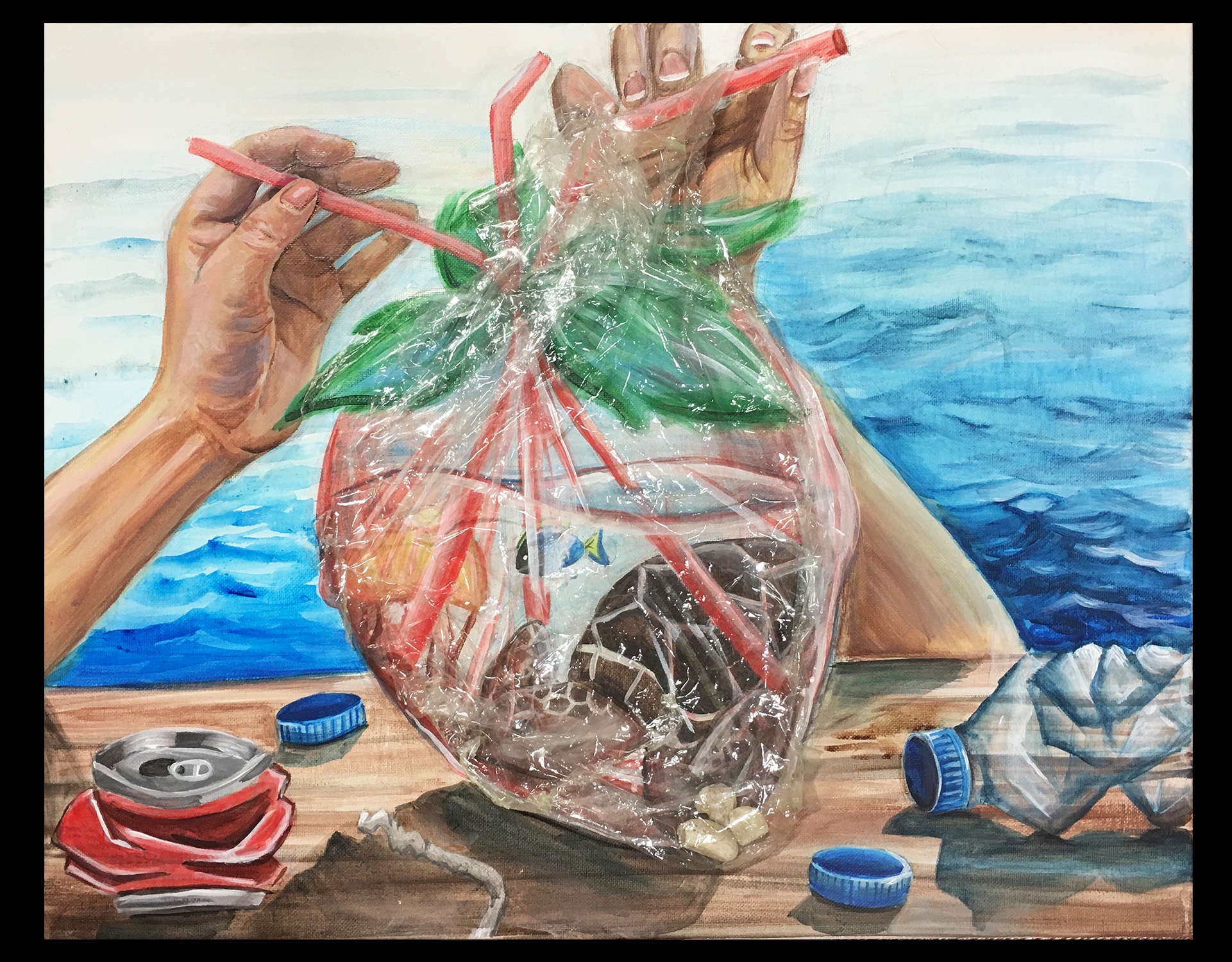 An artwork submitted to the Scholastic Art Awards by a high school student. This work is a national award winner.