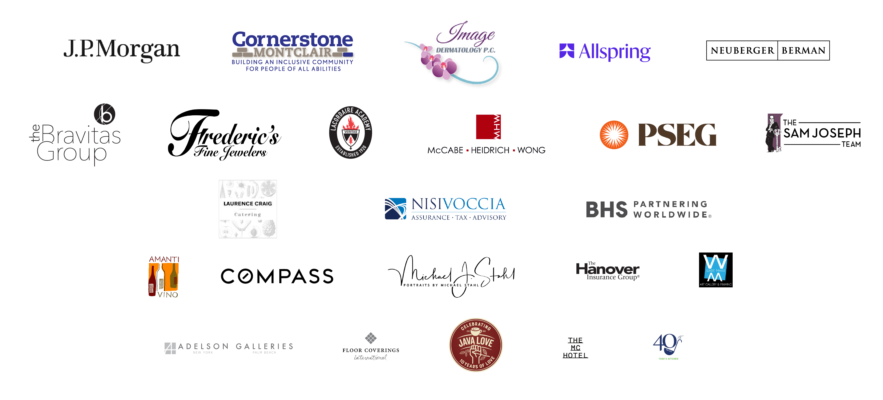 Logos of Art in Bloom corporate sponsors