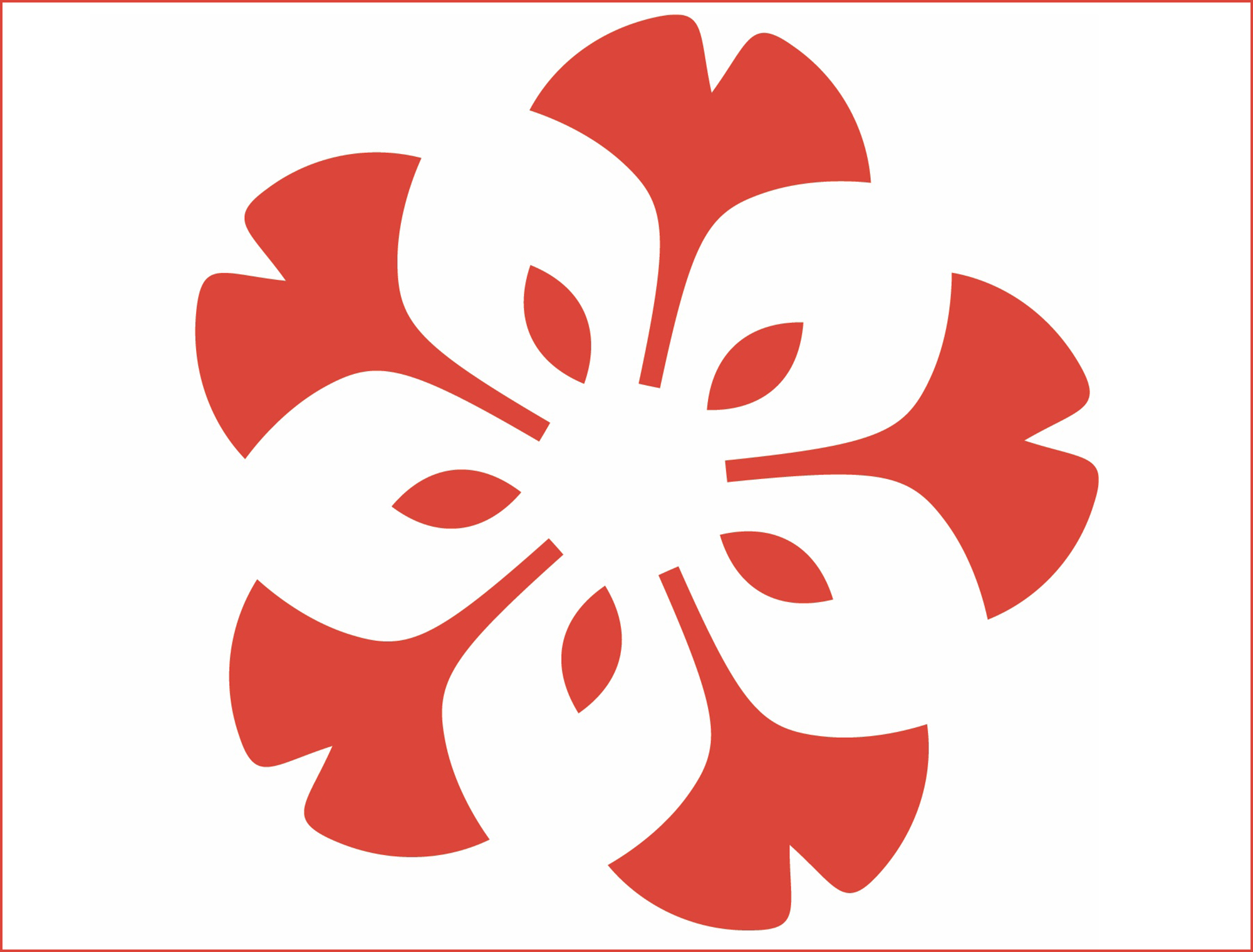 AAPI New Jersey Red Flower Logo