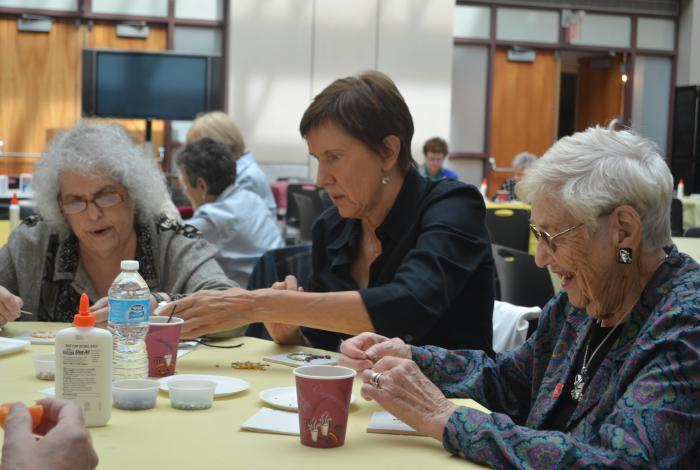 Three women participating in MAM's Creative Aging Programing